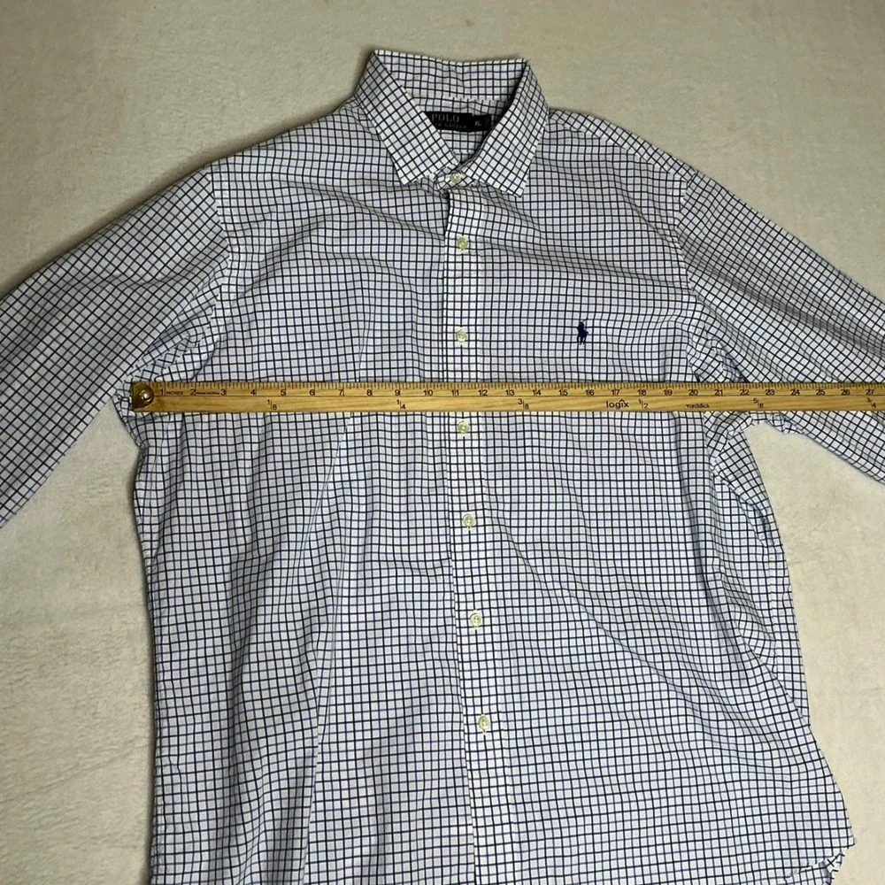 Polo Ralph Lauren Men's XL Long Sleeve Checkered Button Down Shirt Blue White